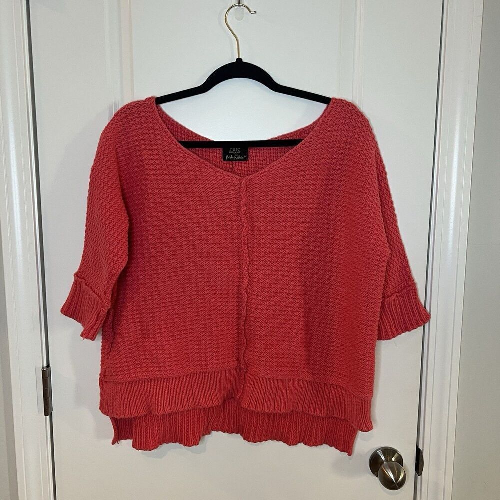 fresh produce Pure Handknit Women's Sweater Large Pink Fresh Produce